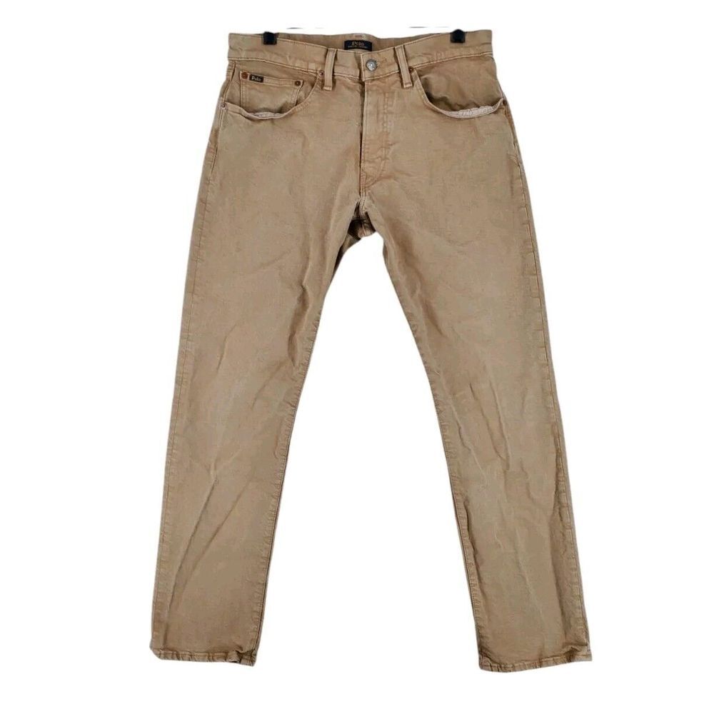 Polo Ralph Lauren Jeans Hampton Relaxed Straight Mens 32x32 Khaki Brown Mid Rise - Picture 12 of 13